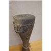 Image 2 : New Guinea Carved Wooden Drum w/ Crocodile Hide 7" Dia, 27"H (cracked)