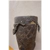 Image 3 : New Guinea Carved Wooden Drum w/ Crocodile Hide 7" Dia, 27"H (cracked)