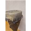Image 6 : New Guinea Carved Wooden Drum w/ Crocodile Hide 7" Dia, 27"H (cracked)