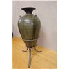 Image 2 : Large Amphora Vase in Wrought Iron Tripod Stand 9.5" Dia, 28"H (inc stand)