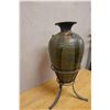 Image 3 : Large Amphora Vase in Wrought Iron Tripod Stand 9.5" Dia, 28"H (inc stand)