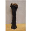 Image 7 : New Guinea Carved Wooden Drum w/ Bird Handle 7" Dia, 27"H