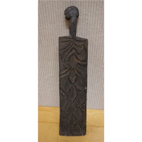 New Guinea Carved Wooden Club 4" x 18"L