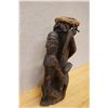 Image 2 : New Guinea Carved Wooden Drum w/ Figure on Handle 8" x 6" x 18"H