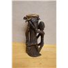 Image 4 : New Guinea Carved Wooden Drum w/ Figure on Handle 8" x 6" x 18"H