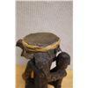 Image 5 : New Guinea Carved Wooden Drum w/ Figure on Handle 8" x 6" x 18"H