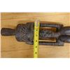 Image 13 : African Hardwood Female Carving w/ Vessel on Head 4.5" x 4.5" x 21"H (cracked)