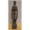 Image 1 : African Hardwood Female Carving w/ Vessel on Head 4.5" x 4.5" x 21"H (cracked)