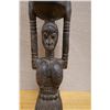 Image 2 : African Hardwood Female Carving w/ Vessel on Head 4.5" x 4.5" x 21"H (cracked)