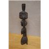 Image 5 : African Hardwood Female Carving w/ Vessel on Head 4.5" x 4.5" x 21"H (cracked)