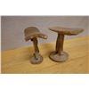Image 4 : Qty 2 Carved Wooden Tribal Headrests Approx 8-10"L x 7.5"H