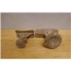 Image 6 : Qty 2 Carved Wooden Tribal Headrests Approx 8-10"L x 7.5"H