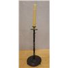 Image 1 : Edo Period Antique Japan Bronze Candle Single Stand Shokudai  8.5" Dia, 20"H (w/o candle)
