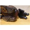 Image 12 : Carved Wooden Chinese Guardian Lion Fu Dog Statue 19" x 8" x 16"H (cracked)