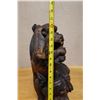 Image 17 : Carved Wooden Chinese Guardian Lion Fu Dog Statue 19" x 8" x 16"H (cracked)