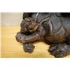 Image 4 : Carved Wooden Chinese Guardian Lion Fu Dog Statue 19" x 8" x 16"H (cracked)