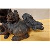 Image 5 : Carved Wooden Chinese Guardian Lion Fu Dog Statue 19" x 8" x 16"H (cracked)