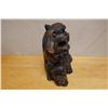 Image 6 : Carved Wooden Chinese Guardian Lion Fu Dog Statue 19" x 8" x 16"H (cracked)