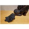 Image 8 : Carved Wooden Chinese Guardian Lion Fu Dog Statue 19" x 8" x 16"H (cracked)