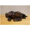 Image 9 : Carved Wooden Chinese Guardian Lion Fu Dog Statue 19" x 8" x 16"H (cracked)
