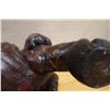 Image 10 : Carved Wooden Chinese Guardian Lion Fu Dog Statue 19" x 8" x 16"H (cracked)