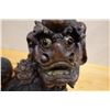 Image 11 : Carved Wooden Chinese Guardian Lion Fu Dog Statue 19" x 8" x 16"H (cracked)