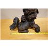 Image 12 : Carved Wooden Chinese Guardian Lion Fu Dog Statue 19" x 8" x 16"H (cracked)