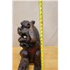 Image 15 : Carved Wooden Chinese Guardian Lion Fu Dog Statue 19" x 8" x 16"H (cracked)