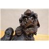Image 2 : Carved Wooden Chinese Guardian Lion Fu Dog Statue 19" x 8" x 16"H (cracked)