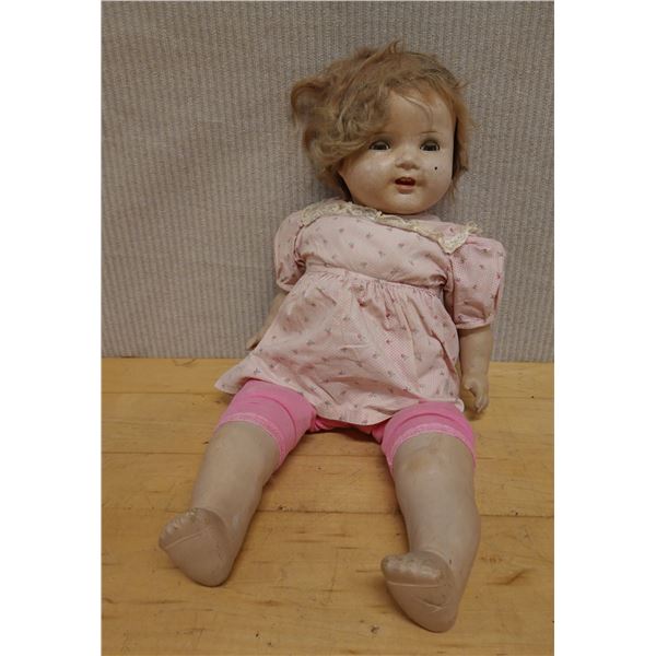 Vintage Doll w/ Porcelain Face, Hands & Legs 8" x 24"H