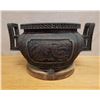 Image 8 : Carved Japanese Temple Censer Incense Burner w/ Handles Circa 1900's, 15" Dia, 12"H