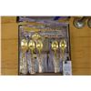 Image 2 : Box Set of 6 Cloisonne Spoons w/ Floral Design, 4 Porcelain Handle Knives & Salt & Pepper Shakers