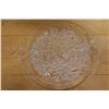 Image 2 : Clear Platter w/ Floral Motif, Scalloped Edges & Handles 14" Dia