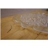 Image 3 : Clear Platter w/ Floral Motif, Scalloped Edges & Handles 14" Dia