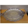 Image 7 : Qty 2 Metal Engraved Platters w/ Handles, Misc Shapes & Sizes