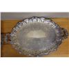 Image 8 : Qty 2 Metal Engraved Platters w/ Handles, Misc Shapes & Sizes