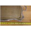 Image 10 : Rectangular Metal Engraved Platter w/ Sterling Silver Mounts 07607/24 & Handles, 26" x 18"
