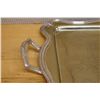 Image 5 : Rectangular Metal Engraved Platter w/ Sterling Silver Mounts 07607/24 & Handles, 26" x 18"