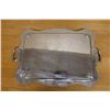 Image 7 : Rectangular Metal Engraved Platter w/ Sterling Silver Mounts 07607/24 & Handles, 26" x 18"