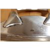 Image 9 : Rectangular Metal Engraved Platter w/ Sterling Silver Mounts 07607/24 & Handles, 26" x 18"