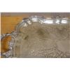 Image 4 : Rectangular Metal Engraved Platter Marked Silver on Copper w/ Makers Mark & Handles 26" x 17"