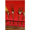 Image 10 : Thai Brass Flatware Set in Wooden Case Approx. 5"-7"L