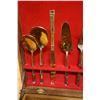 Image 11 : Thai Brass Flatware Set in Wooden Case Approx. 5"-7"L