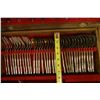 Image 12 : Thai Brass Flatware Set in Wooden Case Approx. 5"-7"L