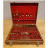 Image 1 : Thai Brass Flatware Set in Wooden Case Approx. 5"-7"L
