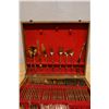 Image 2 : Thai Brass Flatware Set in Wooden Case Approx. 5"-7"L
