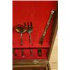 Image 9 : Thai Brass Flatware Set in Wooden Case Approx. 5"-7"L