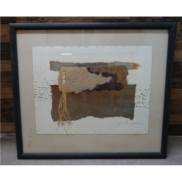 Large Abstract Multi-Media Artwork by Jo Thompson 49" x 30", Framed