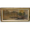 Image 1 : Large Batik Copy of Song Painting Marked N6610, 53" x 25" Framed