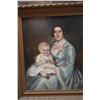 Image 2 : Mother & Child Primitive Oil Painting Attributed to Robert Whale Circa 1900's, 35" x 48", Framed